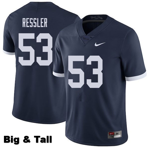 NCAA Nike Men's Penn State Nittany Lions Glenn Ressler #53 College Football Authentic Throwback Big & Tall Navy Stitched Jersey LIU3398SI